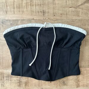 Bershka Black and White Tube Crop Top